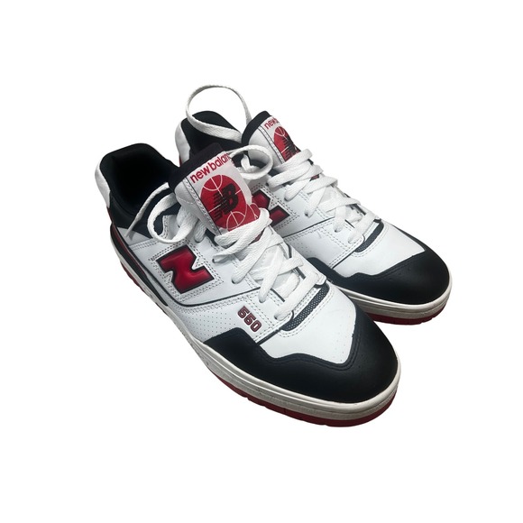 New Balance 550 White Red‎ Basketball Sneakers Shoes BB550HR1 Size 9